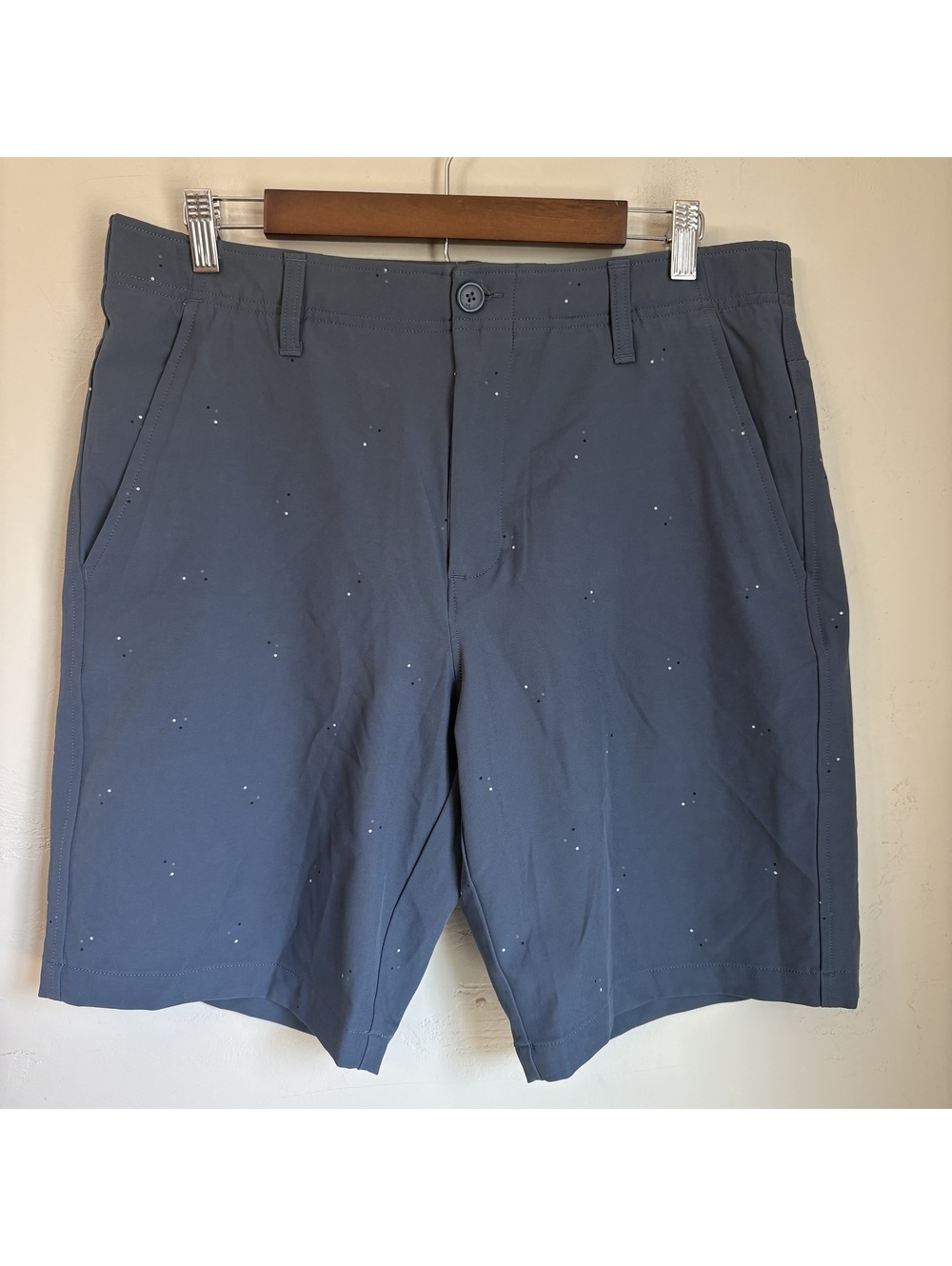 NWT Under Armour Mens Drive Printed Golf Shorts Blue Speckle 34 10 Inseam